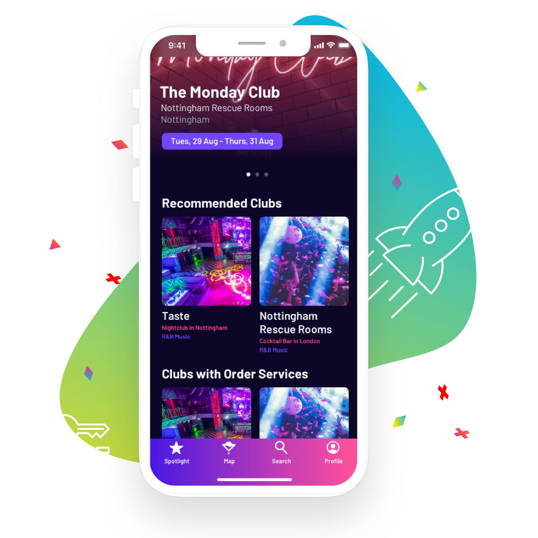 Club-in - Club Spotting App  App design, Web app design, Mobile app design