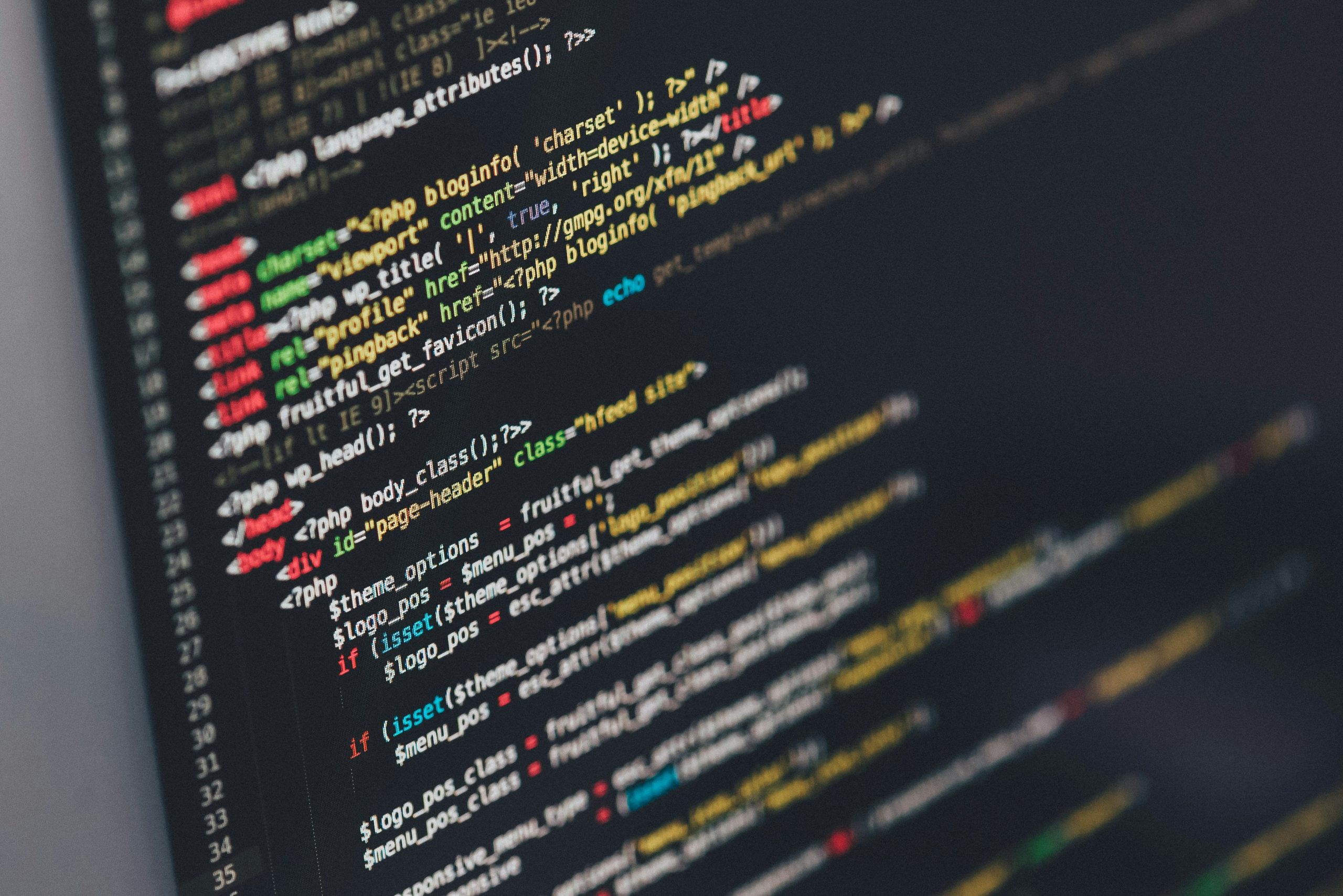 picture of example code on a laptop