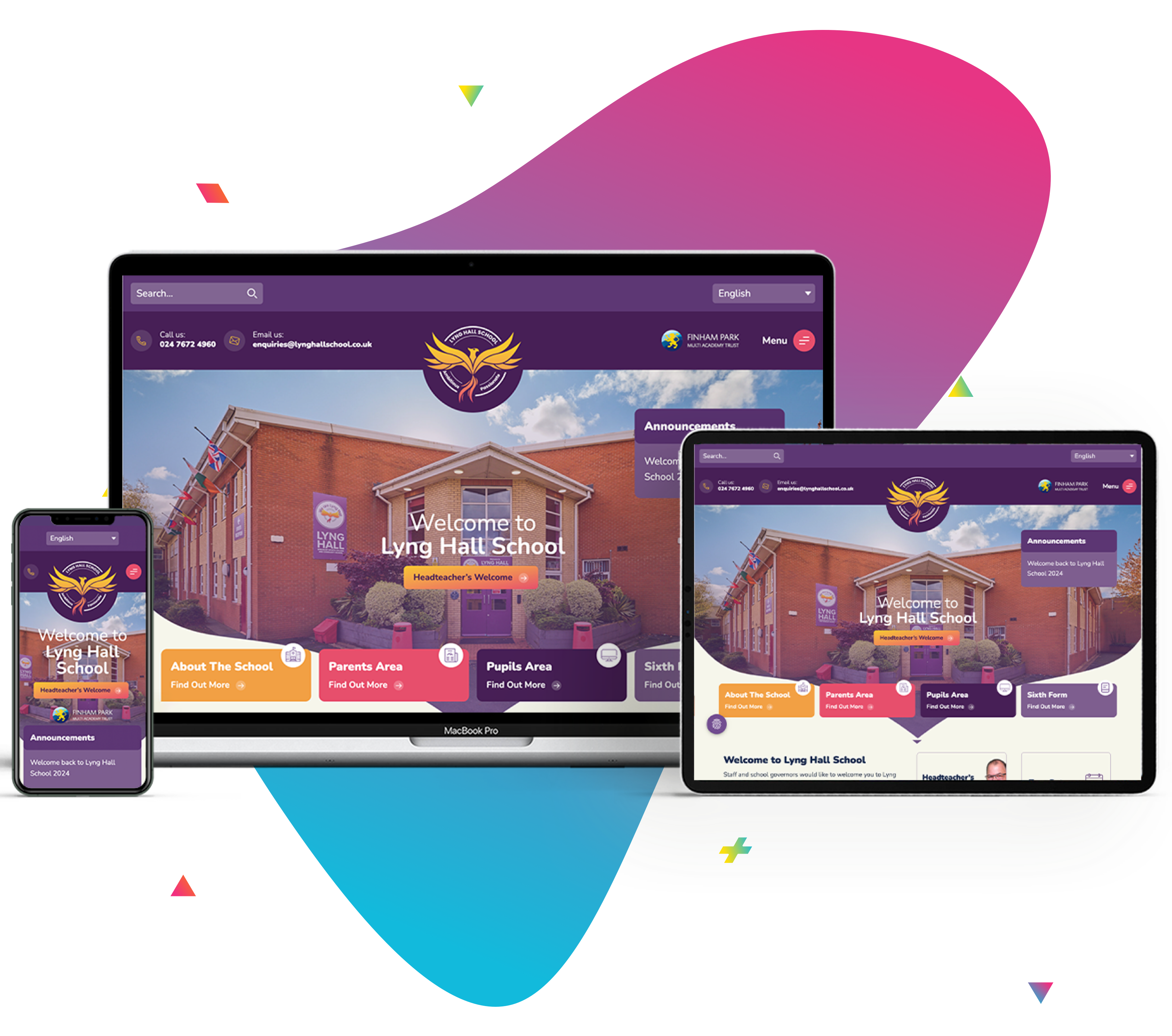 Lyng Hall school wordpress website