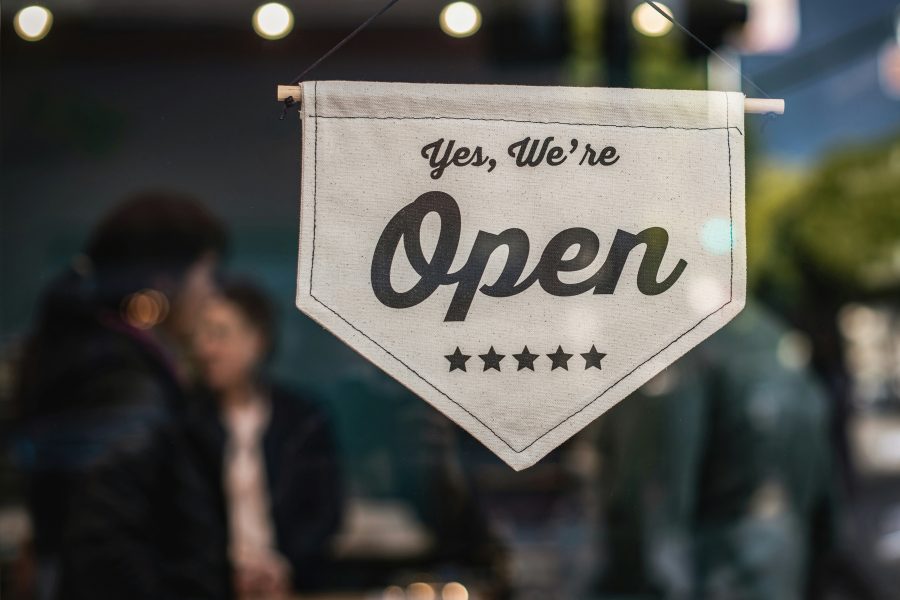 we're open sign